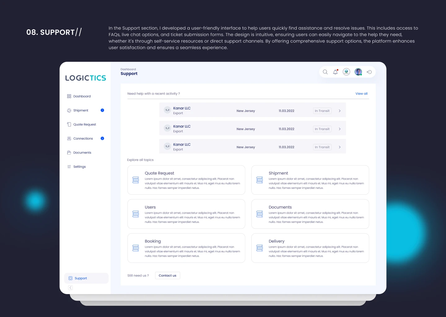 Logictics SaaS Design