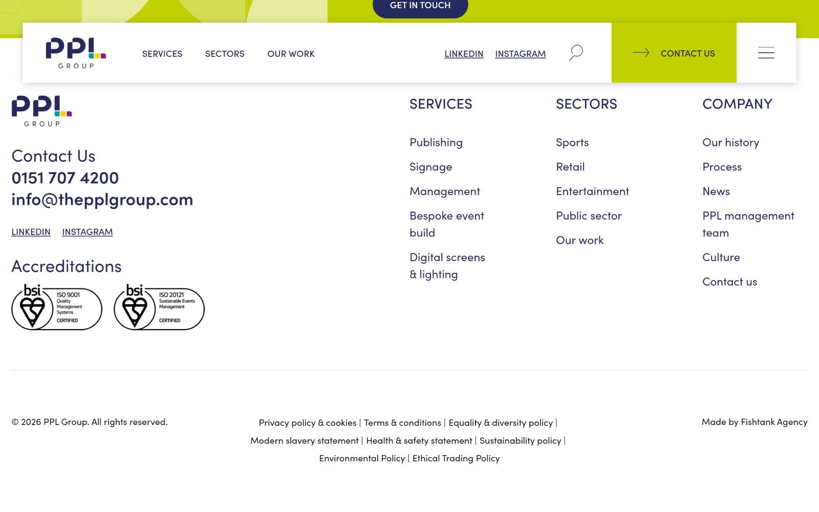 PPL Group footer section