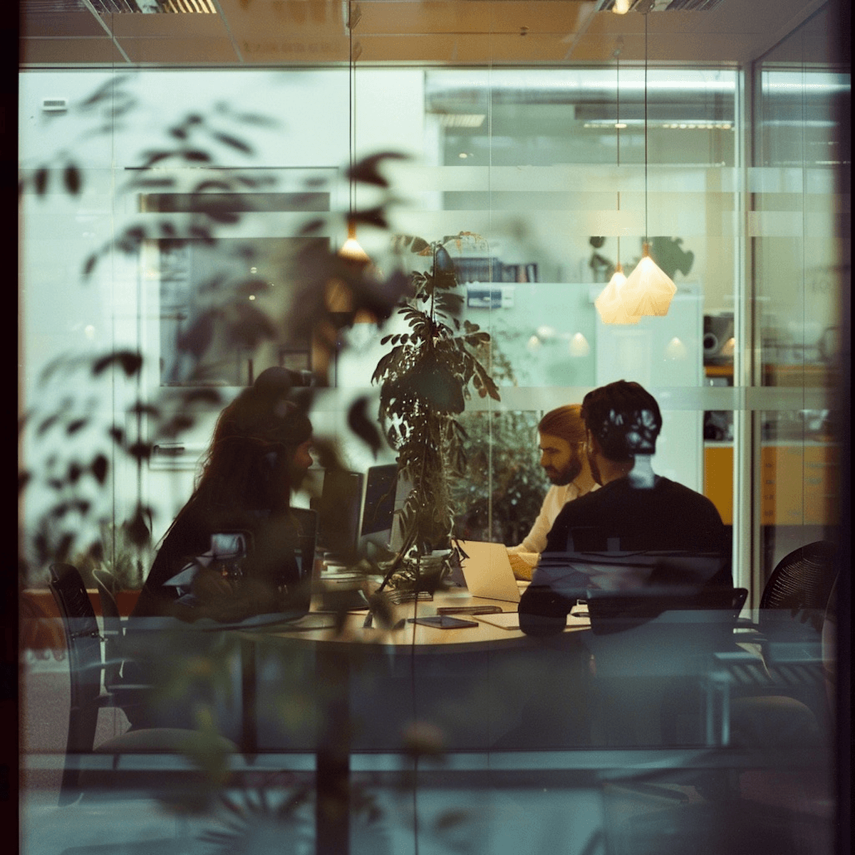 Man chatting in professional setting