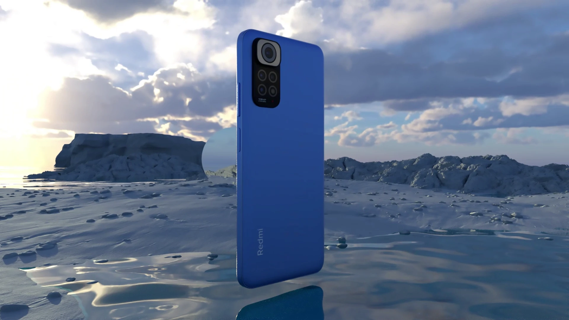 Close-up 3D render highlighting Redmi Note 11S camera module