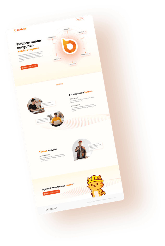 Landing page tokban - UI design created in Figma