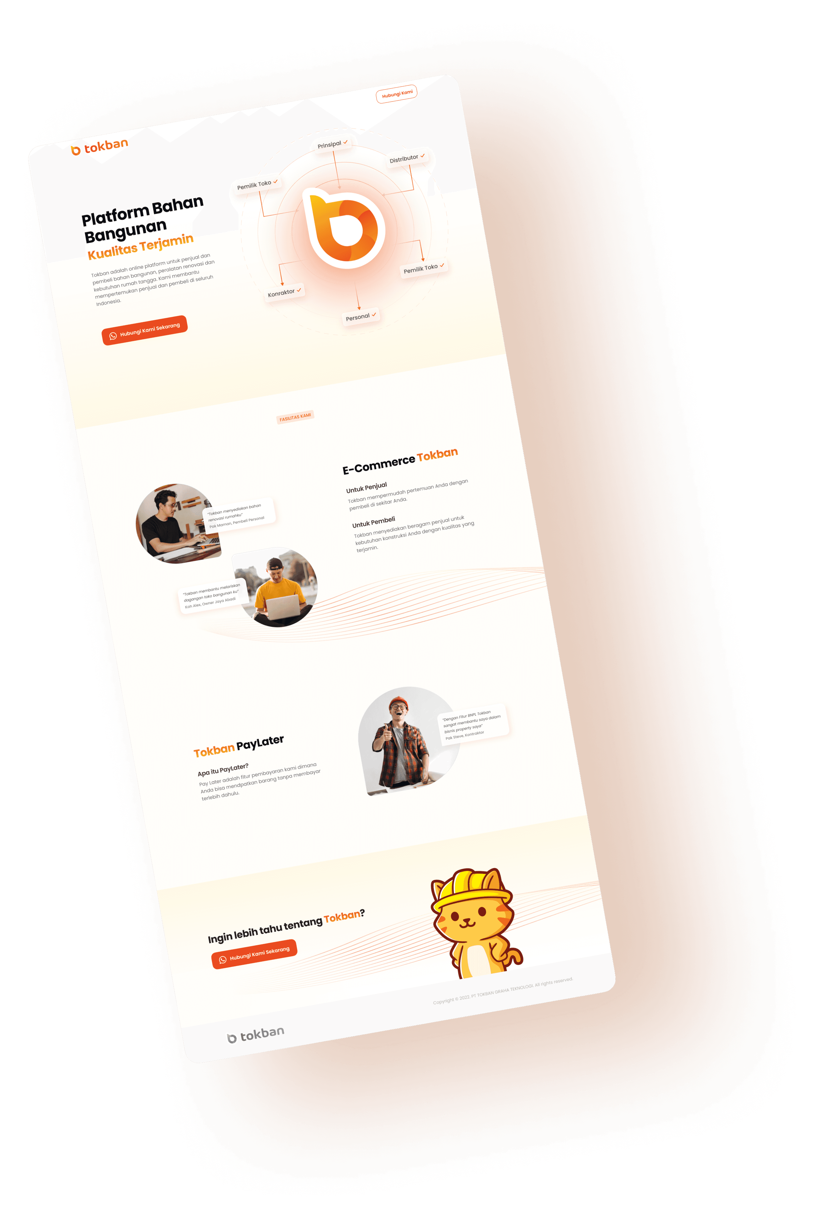 Landing page tokban - UI design created in Figma