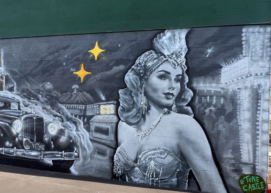 mural for dispensary with vegas design