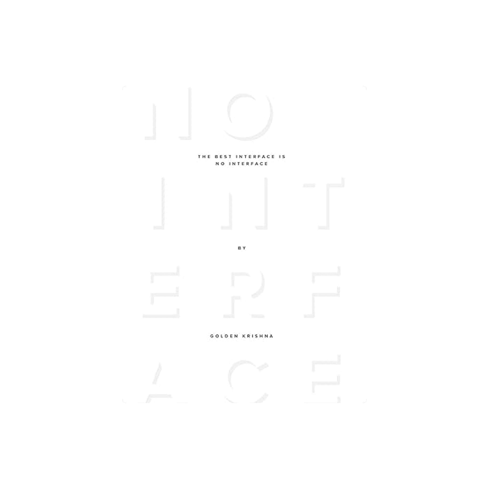 Best interface is no interface book cover