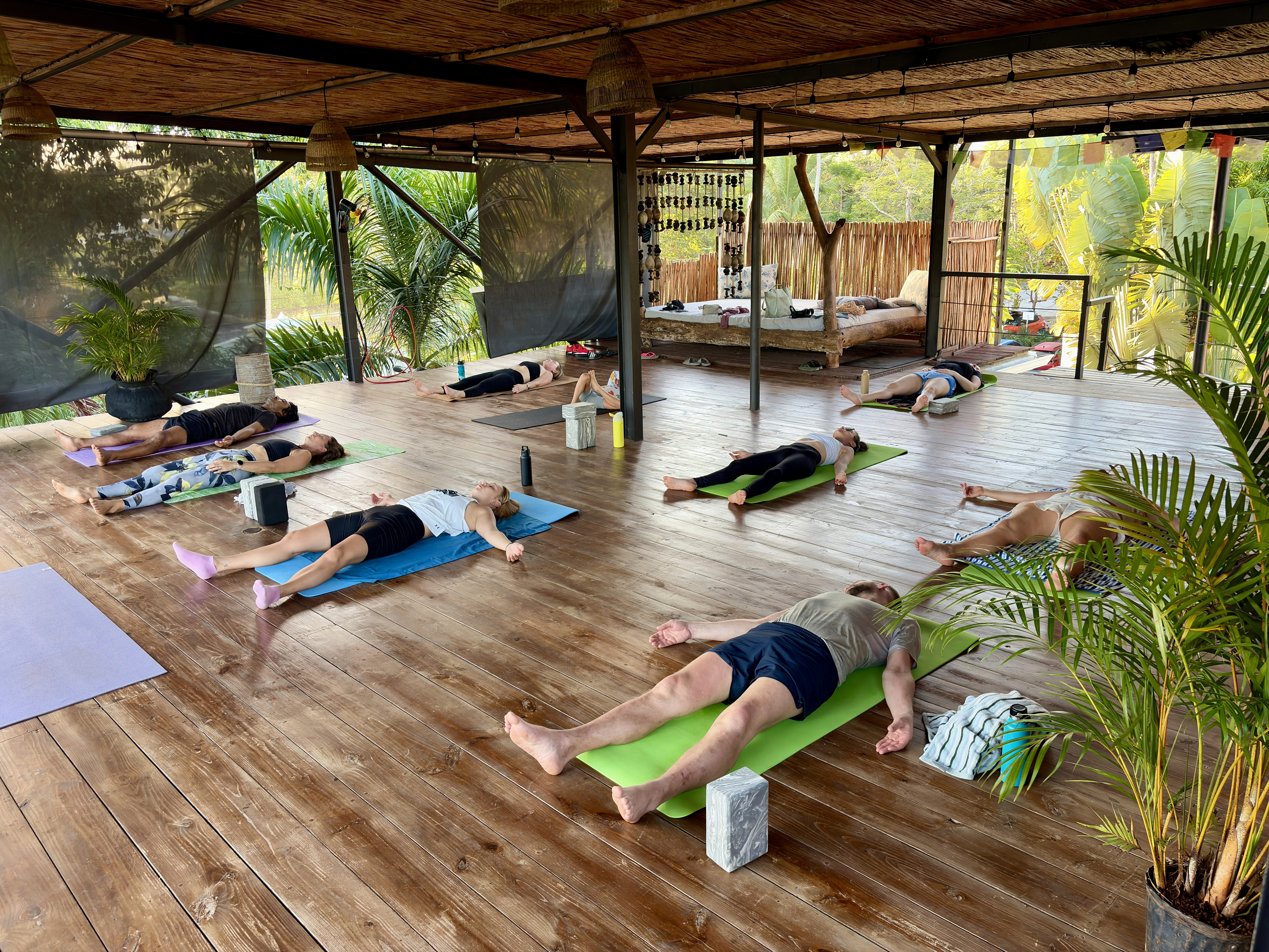 Collective yoga class at sunrise on Playa Bonita beach, Las Terrenas, Samaná, Dominican Republic, Soul Dream Bonita