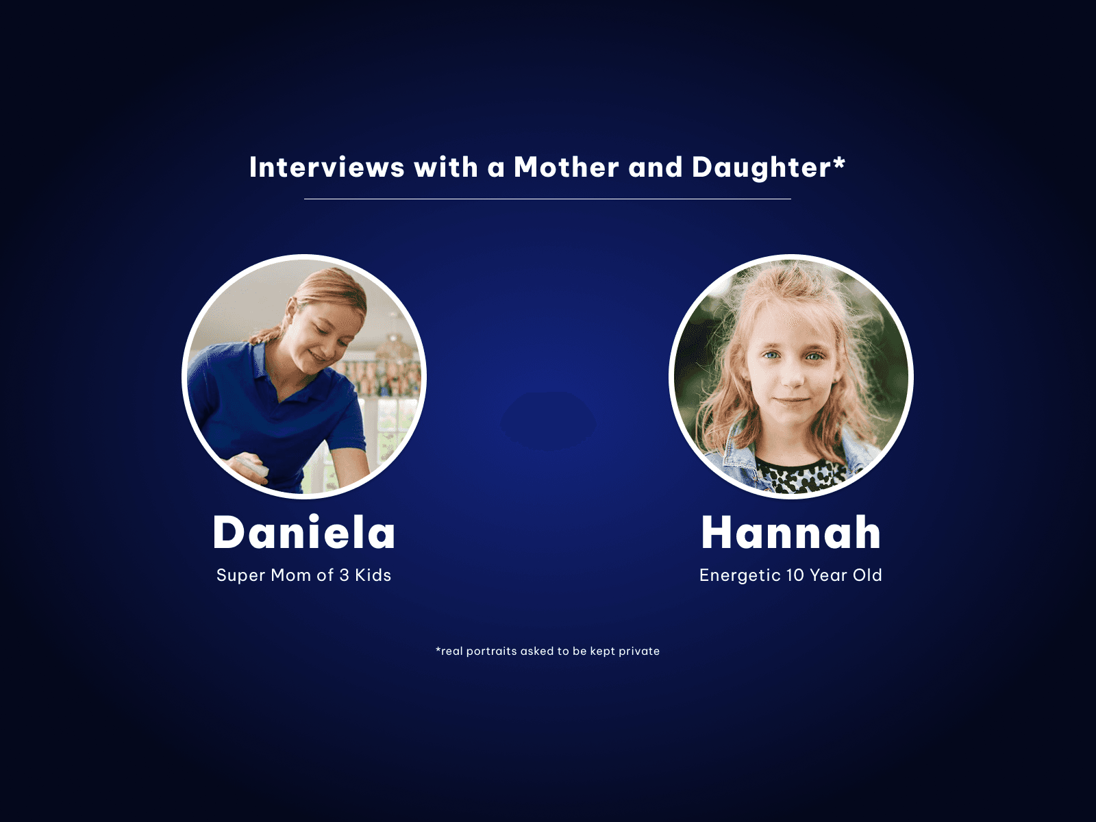 Two interviewees, daniela and hannah, who are mother and daughter