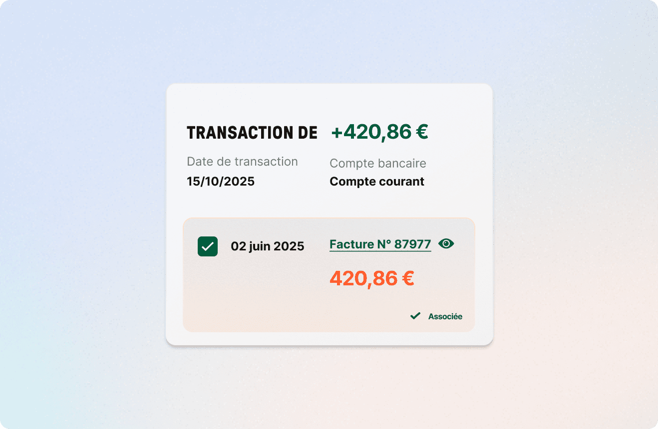 Tableau de bord Libeo avec une transaction et ses informations