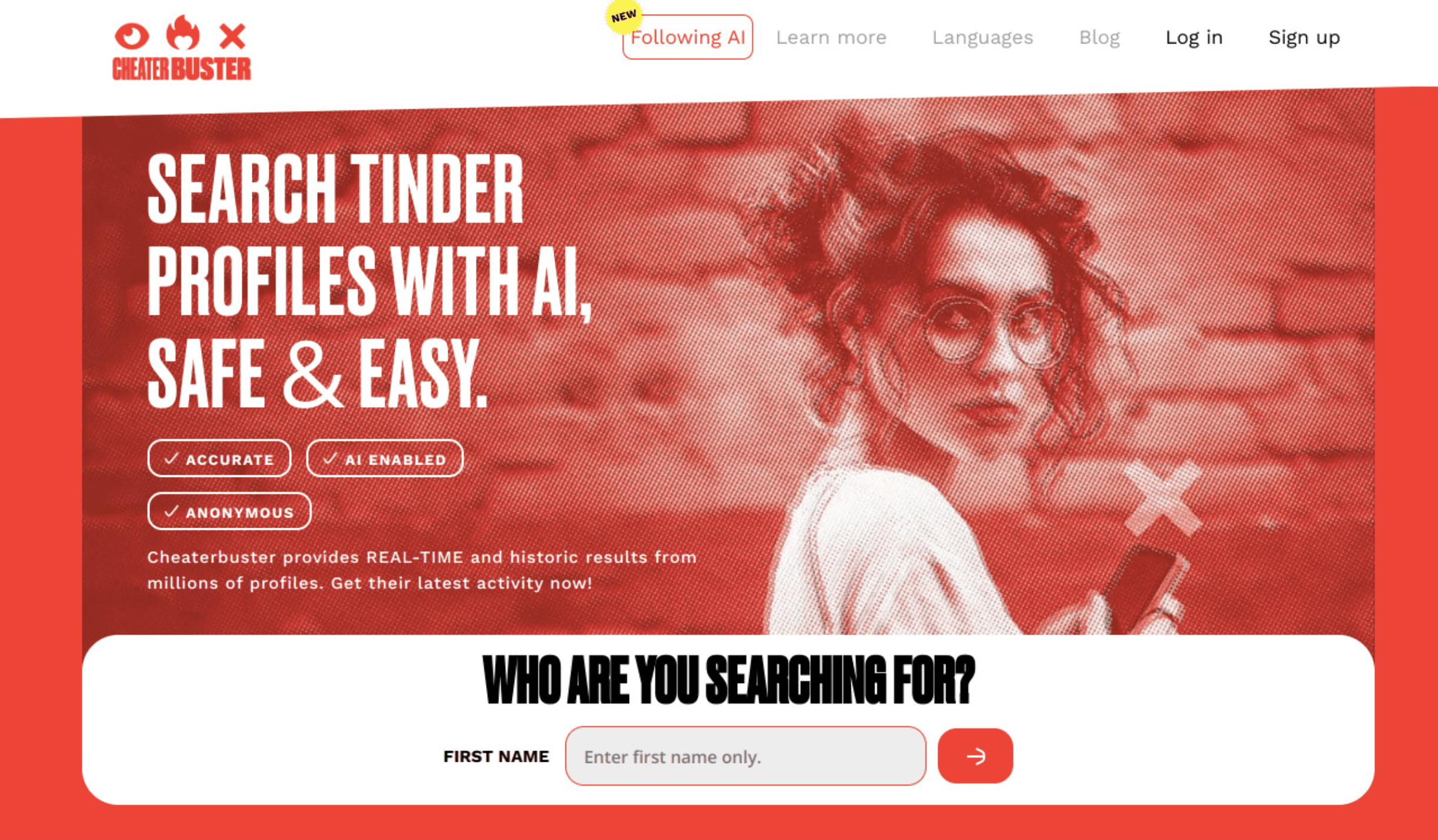 cheaterbuster landing page
