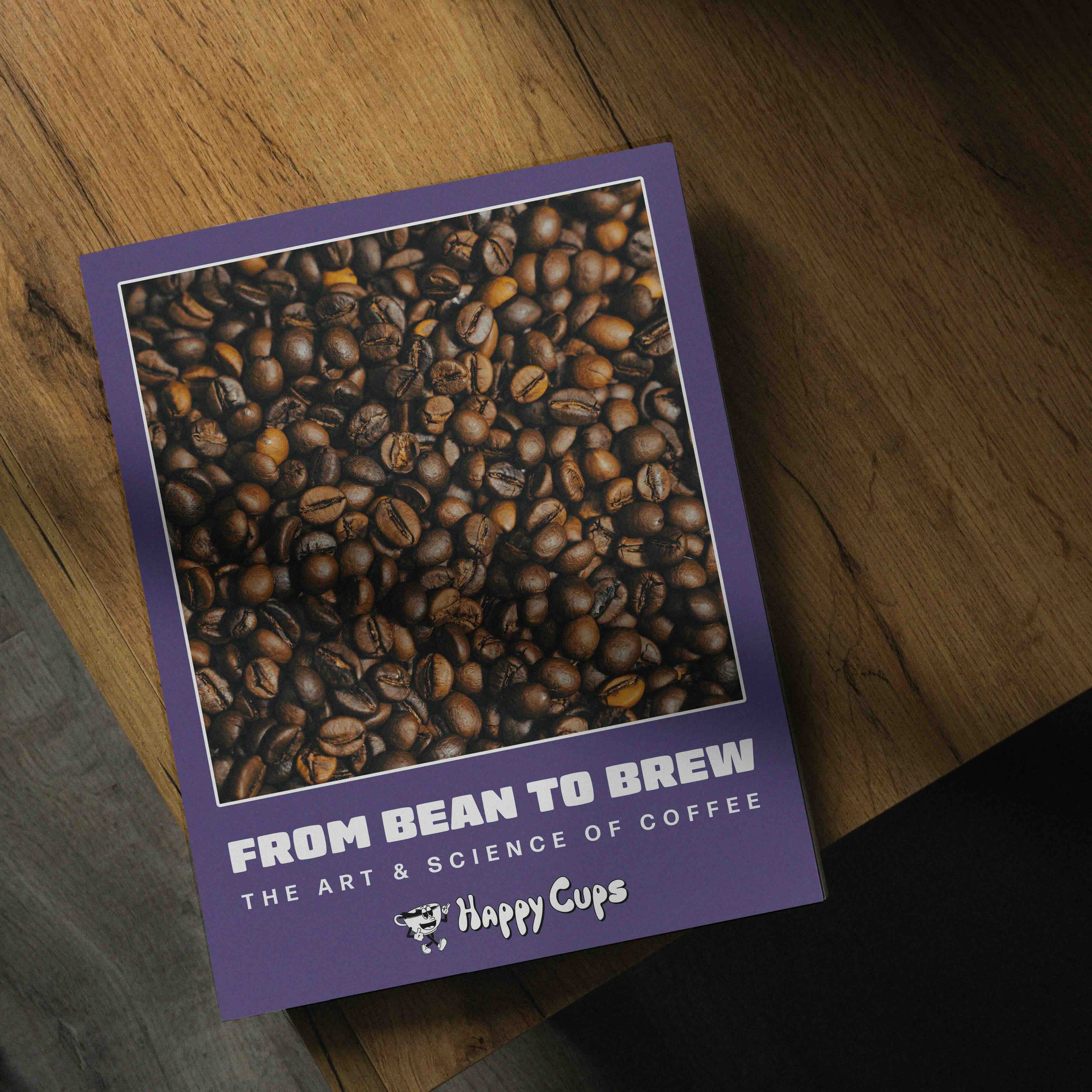 Branded coffee table book for coffee bar Happy Cups