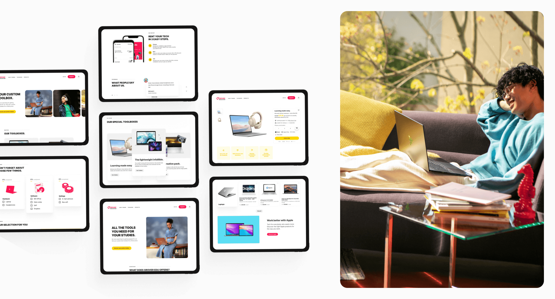 Ipad mockups, student photo