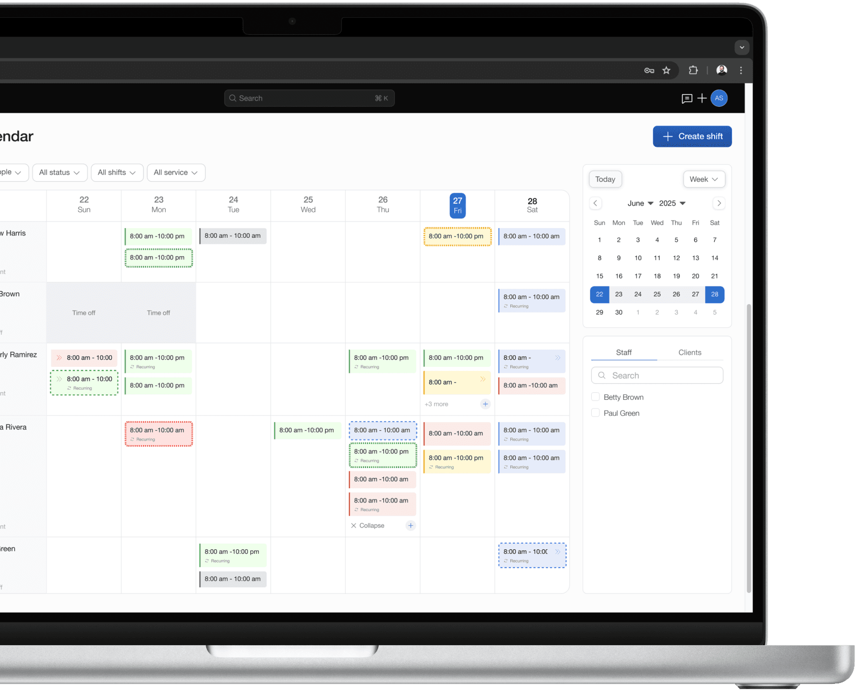 Scheduling software.