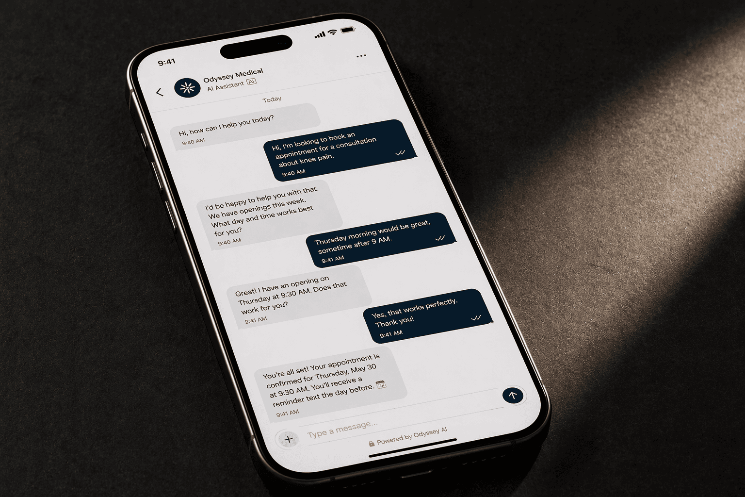 AI powered automated patient response system for a medical practice by Studio Odyssey Los Angeles