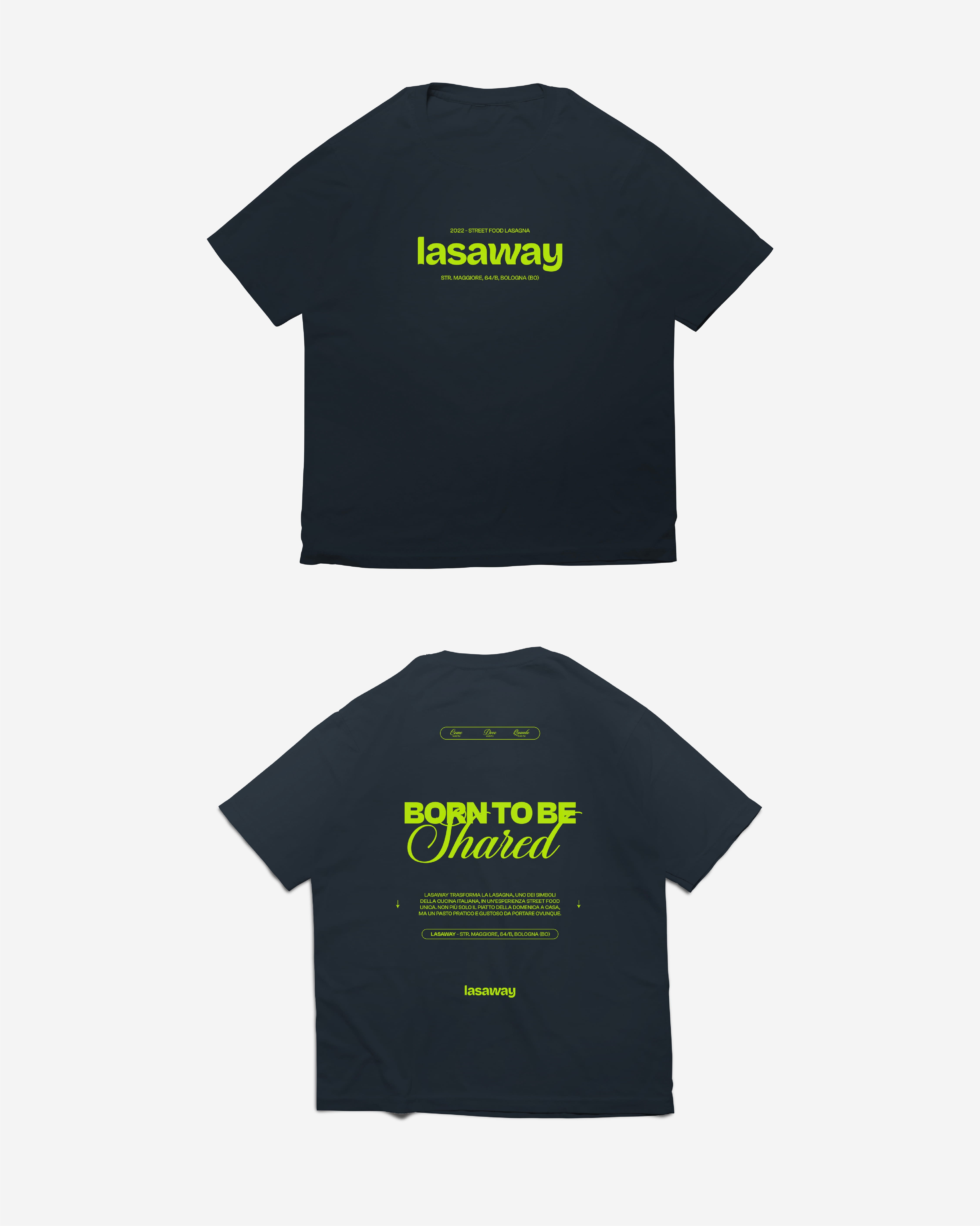 Lasaway t-shirt front&back black and green