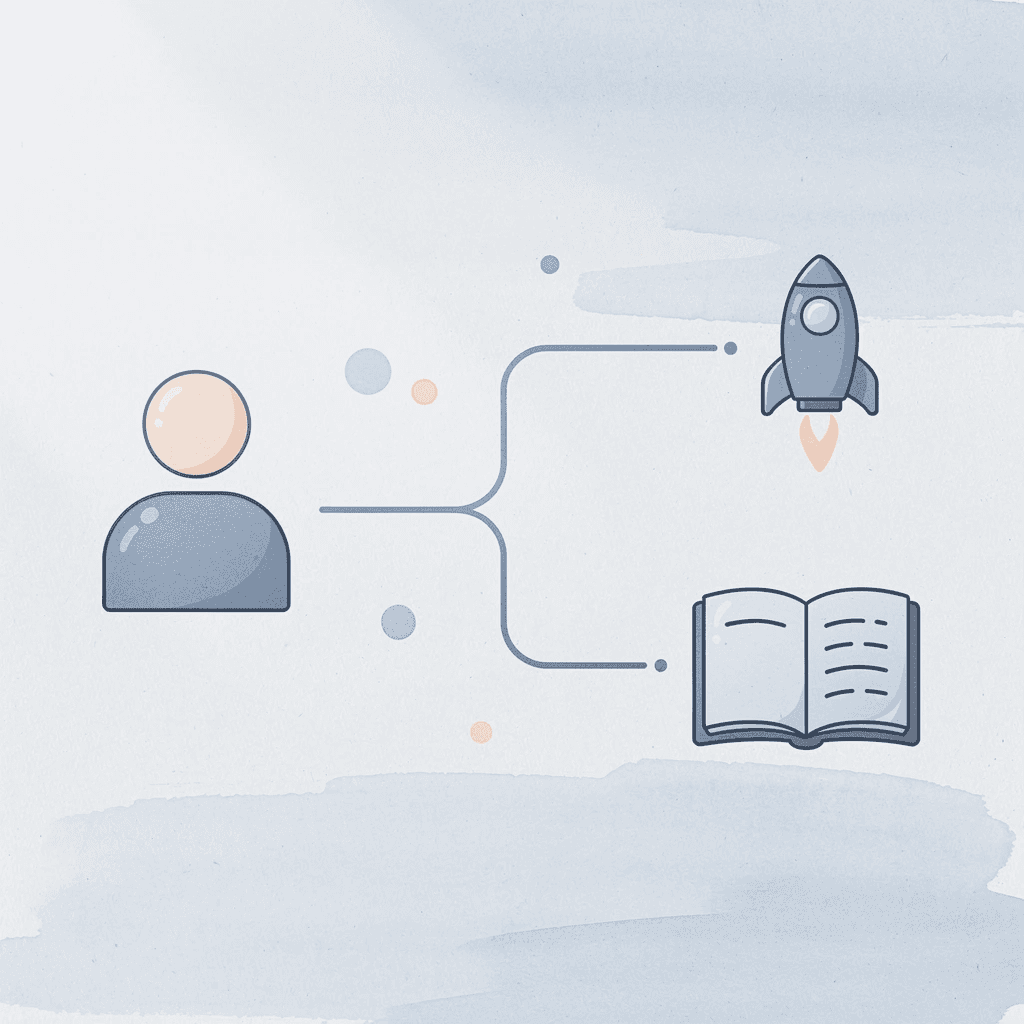 Icon showing choice between promotional product companies