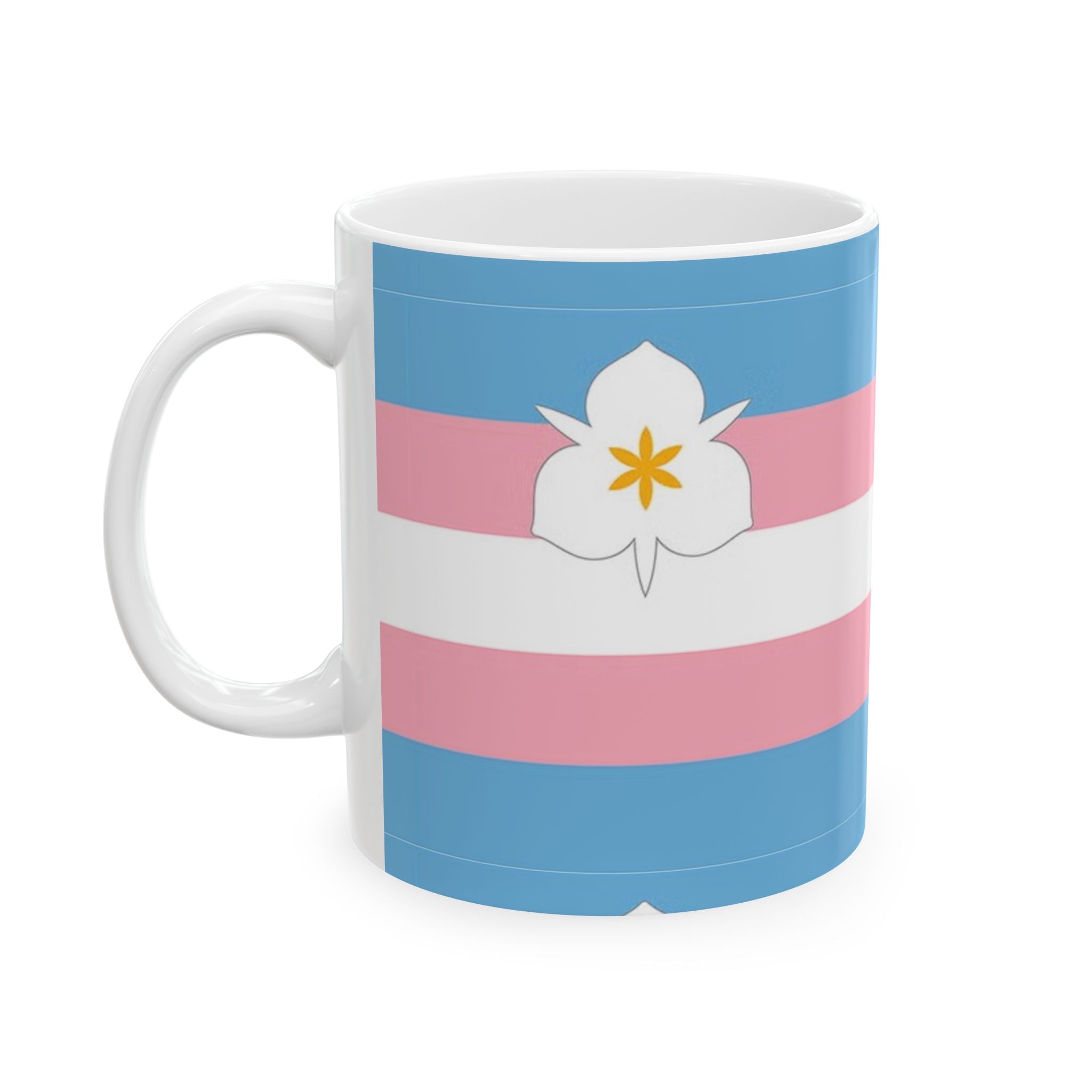 Trans Pride Flag Mug – 11oz Ceramic Coffee Cup with LGBTQ+ Design - Salt Lake Pride Flags