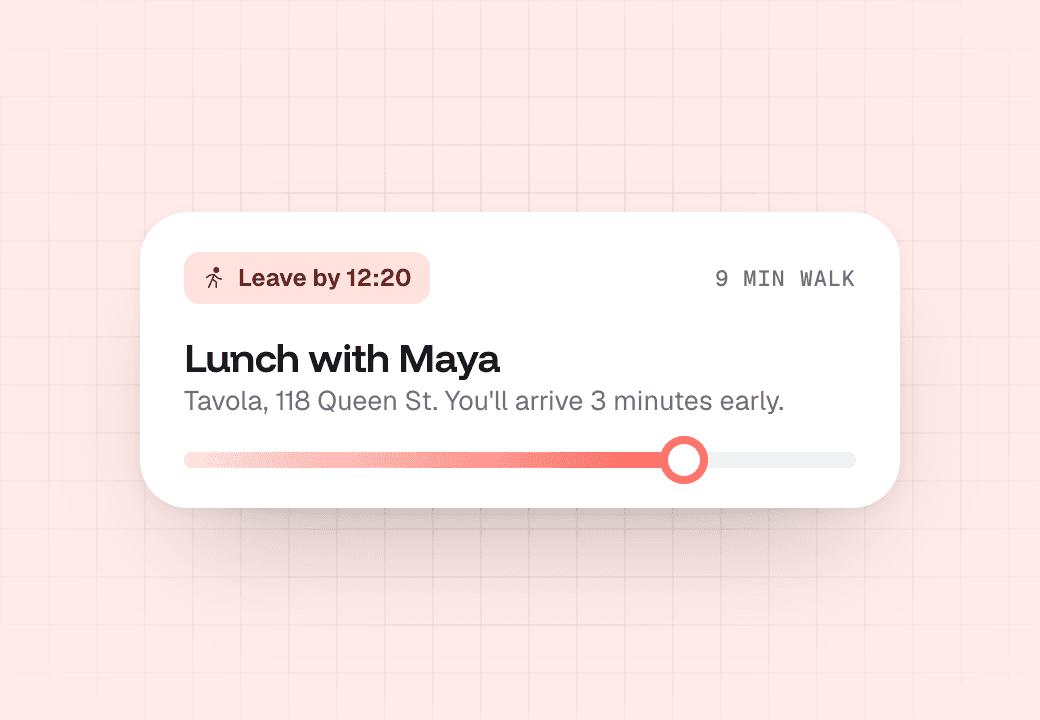 Leave-by card for lunch