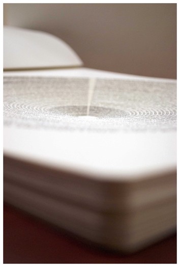 close-up of a circle made of small engraved dots