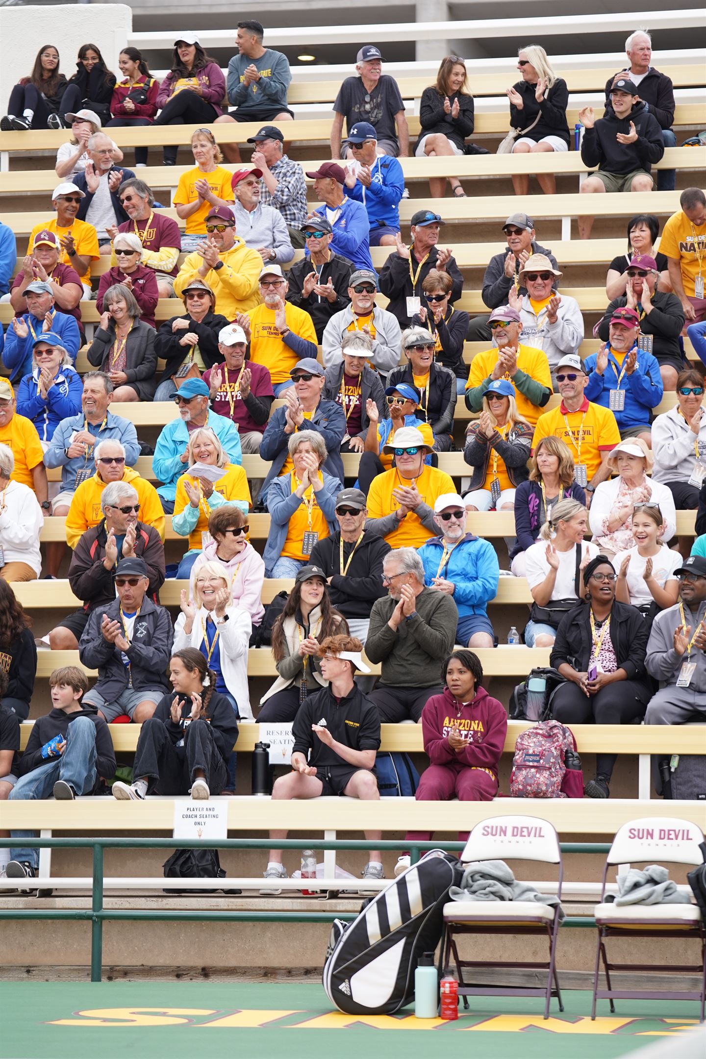 Packed stands at an ASU women's tennis match