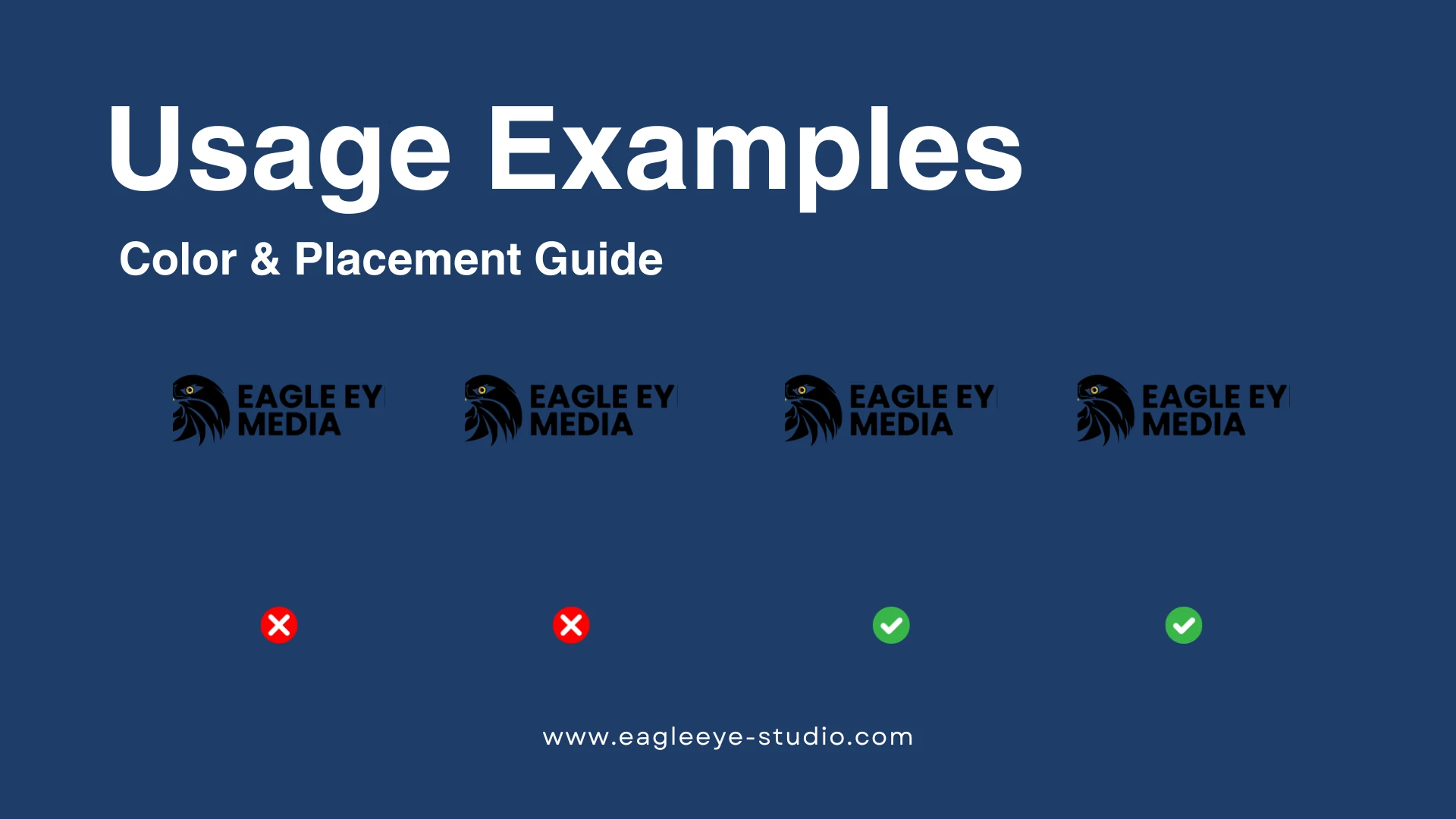 Eagle Eye Media brand guidelines - Color & Placement - by Dreams Agency