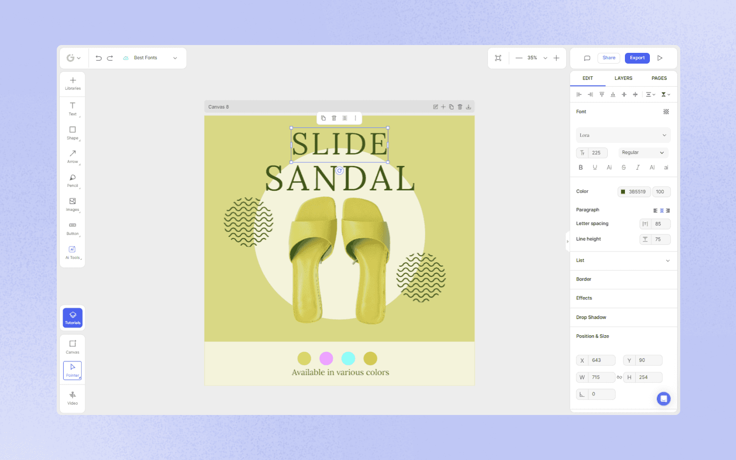 lora-source-sans-pro-fonts-slide-sandal-green-product