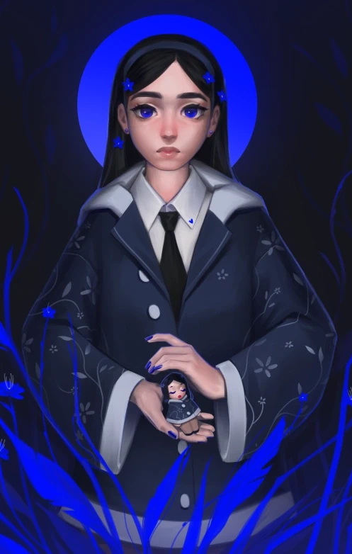Pintura digital "Jardines azules" por Vic, Víctor Camacho, 2026