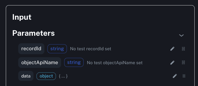 Shwoing Input Parameters for a Prompt BUilder