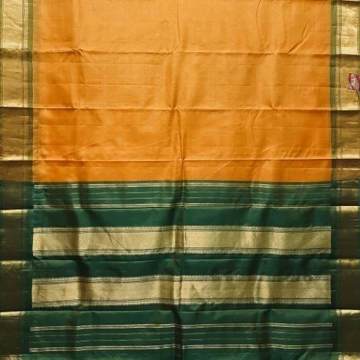 Mango Yellow Olive Green Silk Cotton Saree