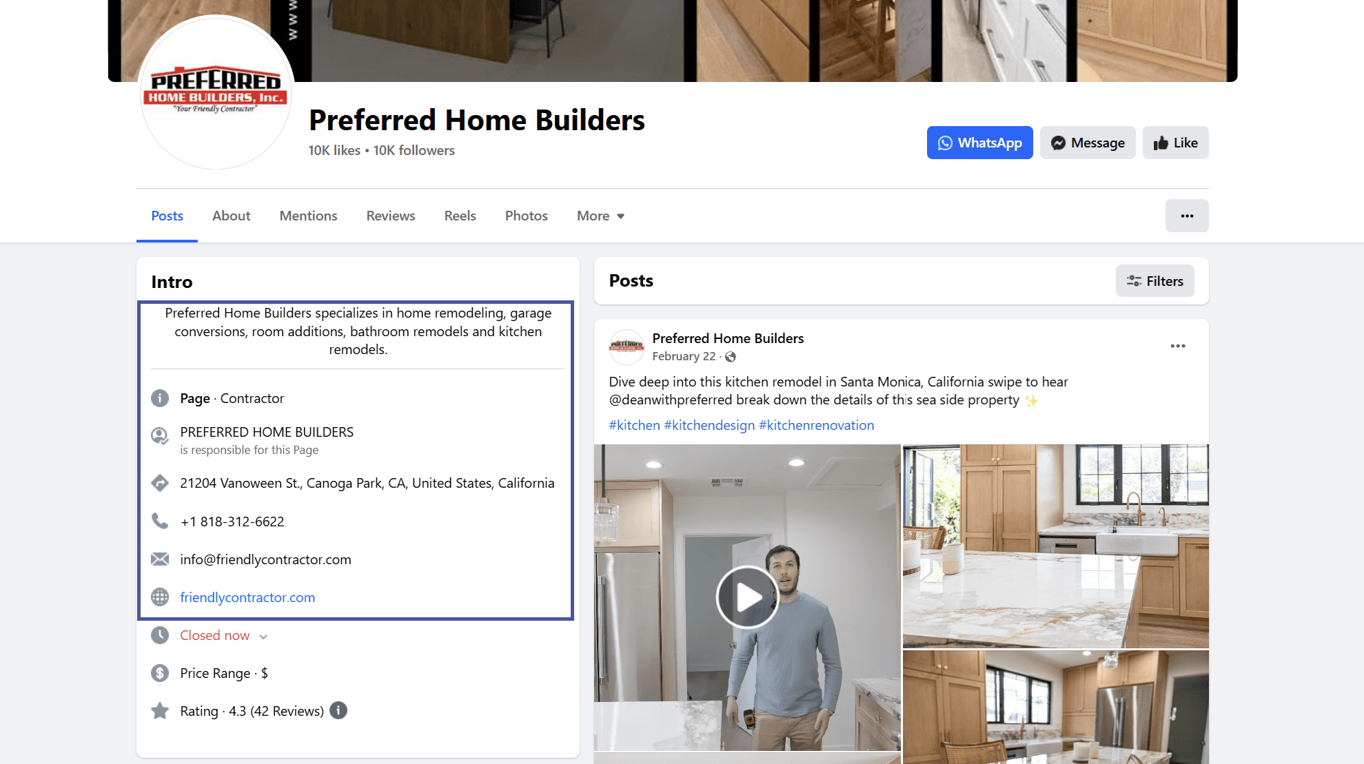 facebook page set up: add all necessary information