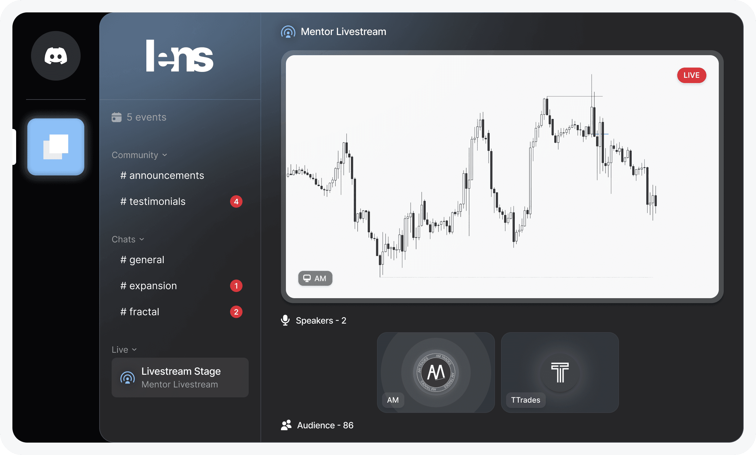 Image showing the active Lens community through livestreams and chats.