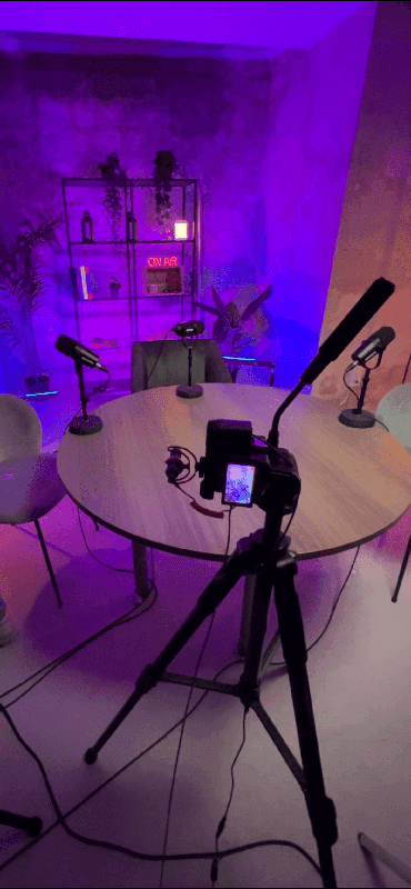 Photo d'un studio de podcast