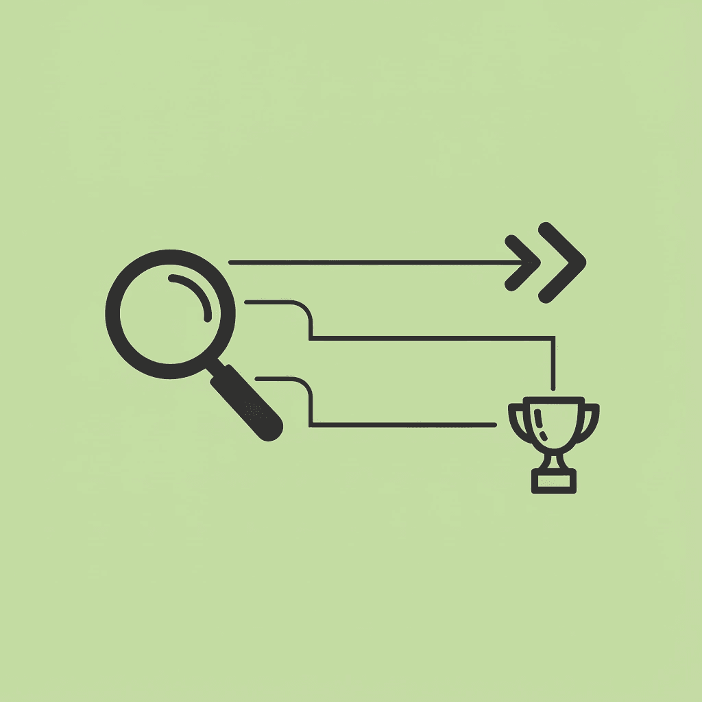 Two paths splitting: one showing oversaturated competition, one showing targeted opportunities