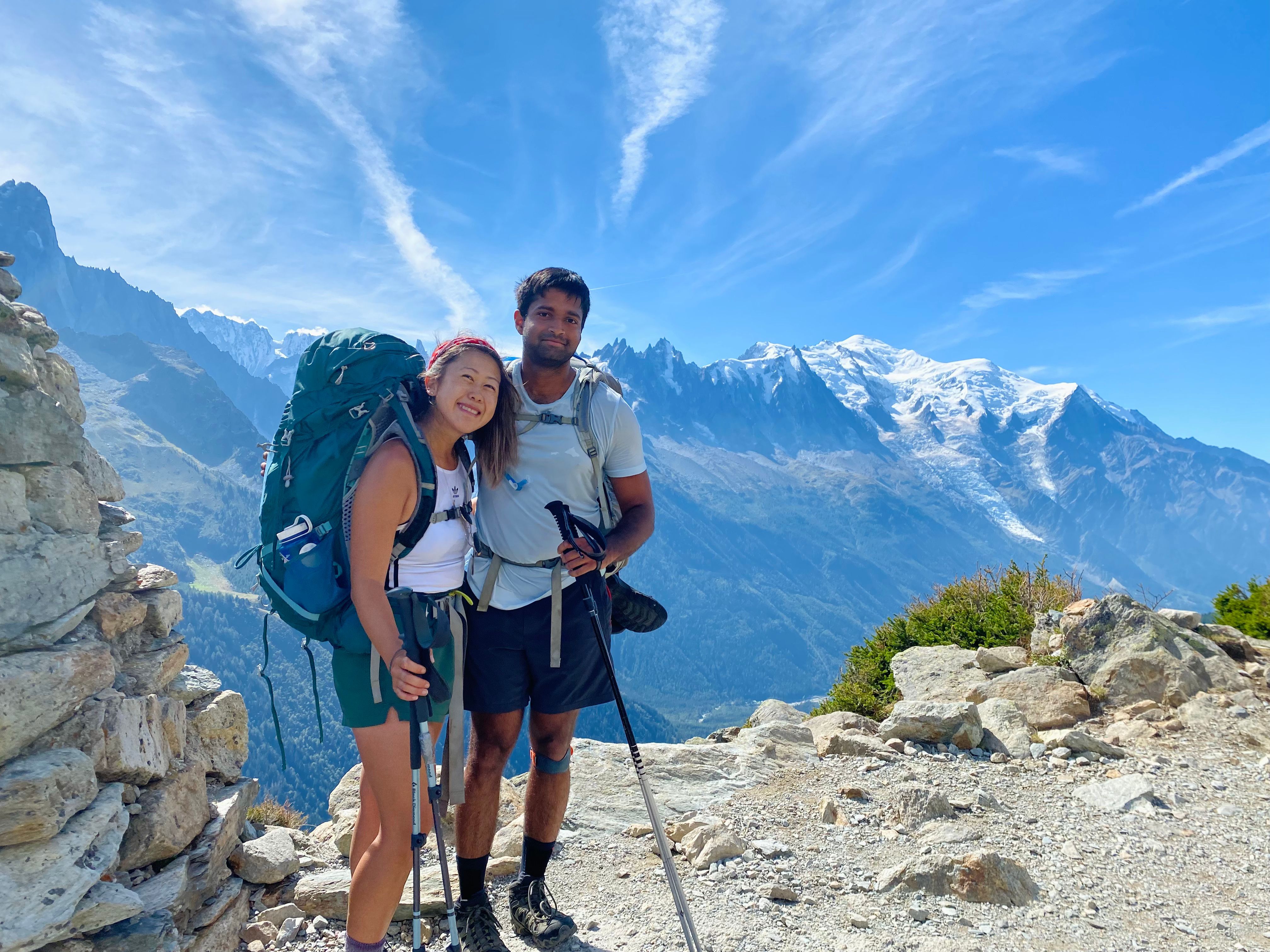 Dog sitting on gravel path