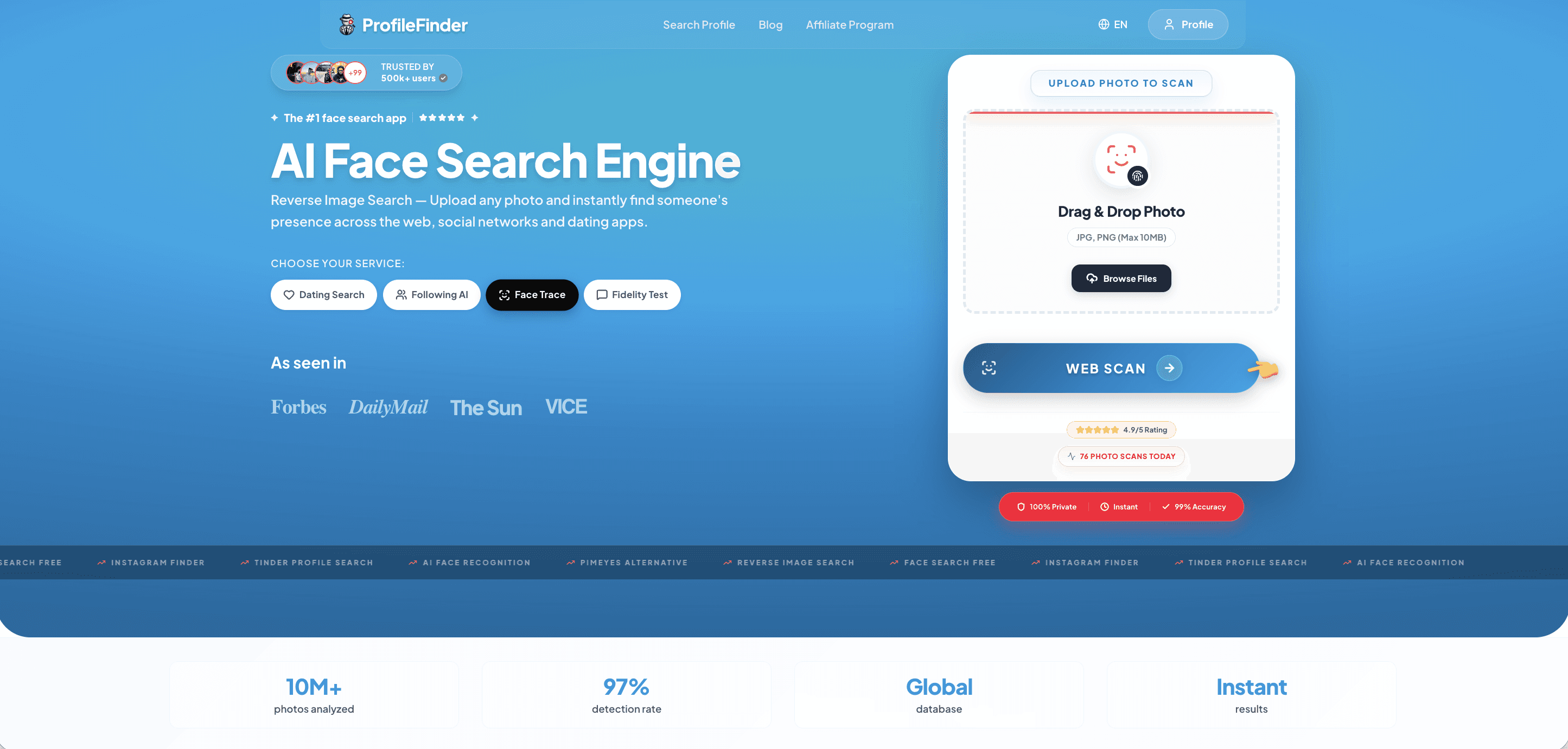 Profilefinder safesearch