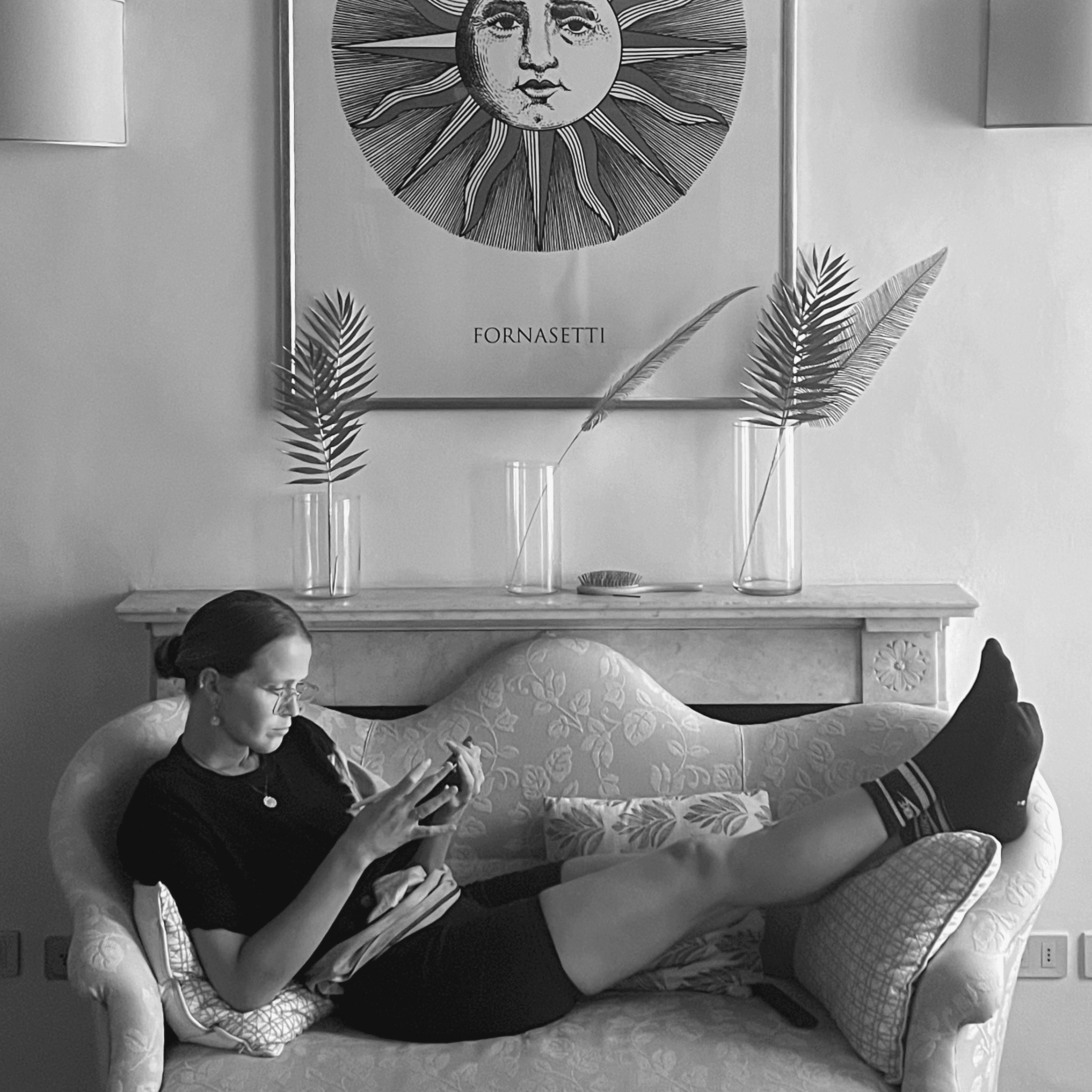 a person on the couch