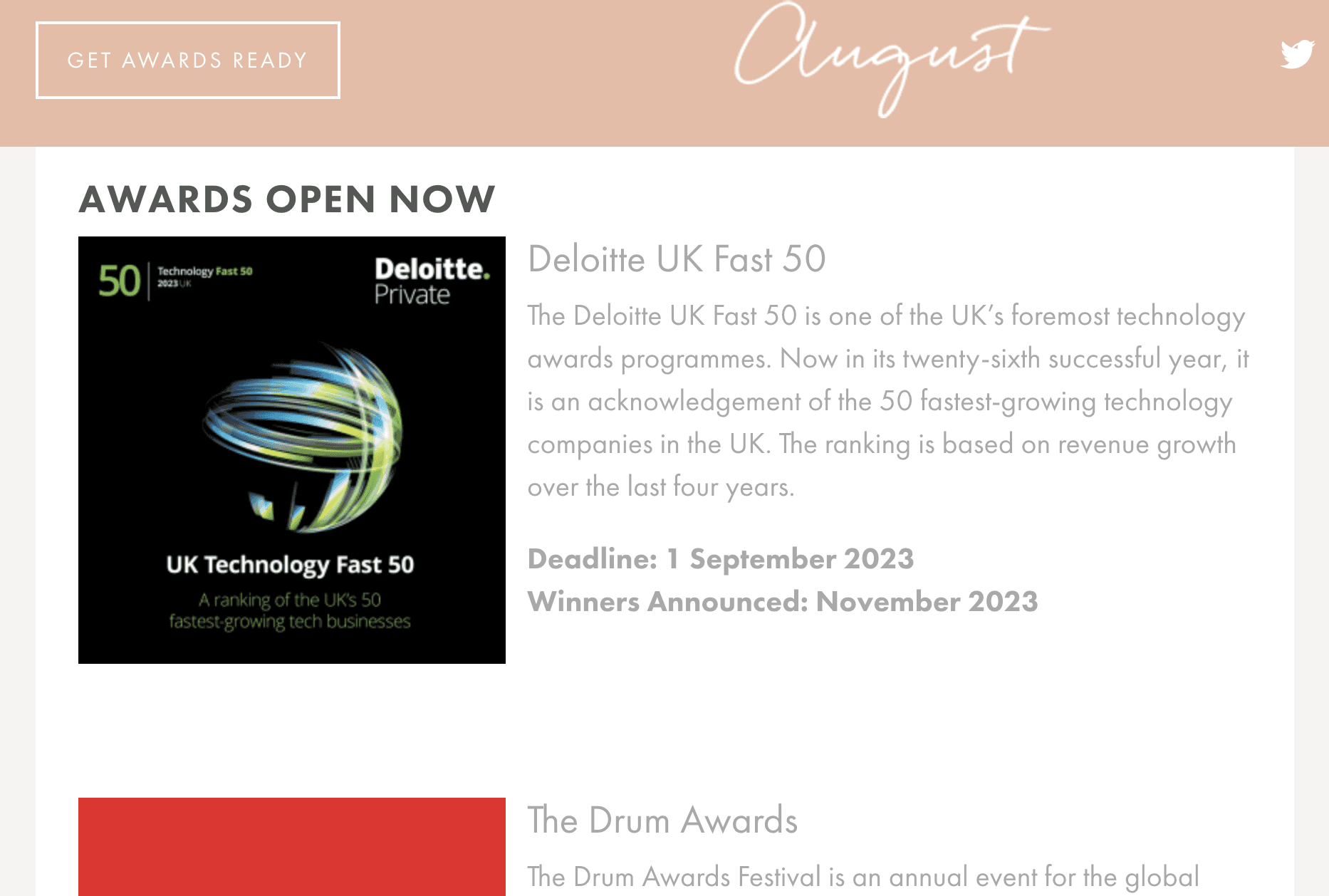 Awards List August 2023