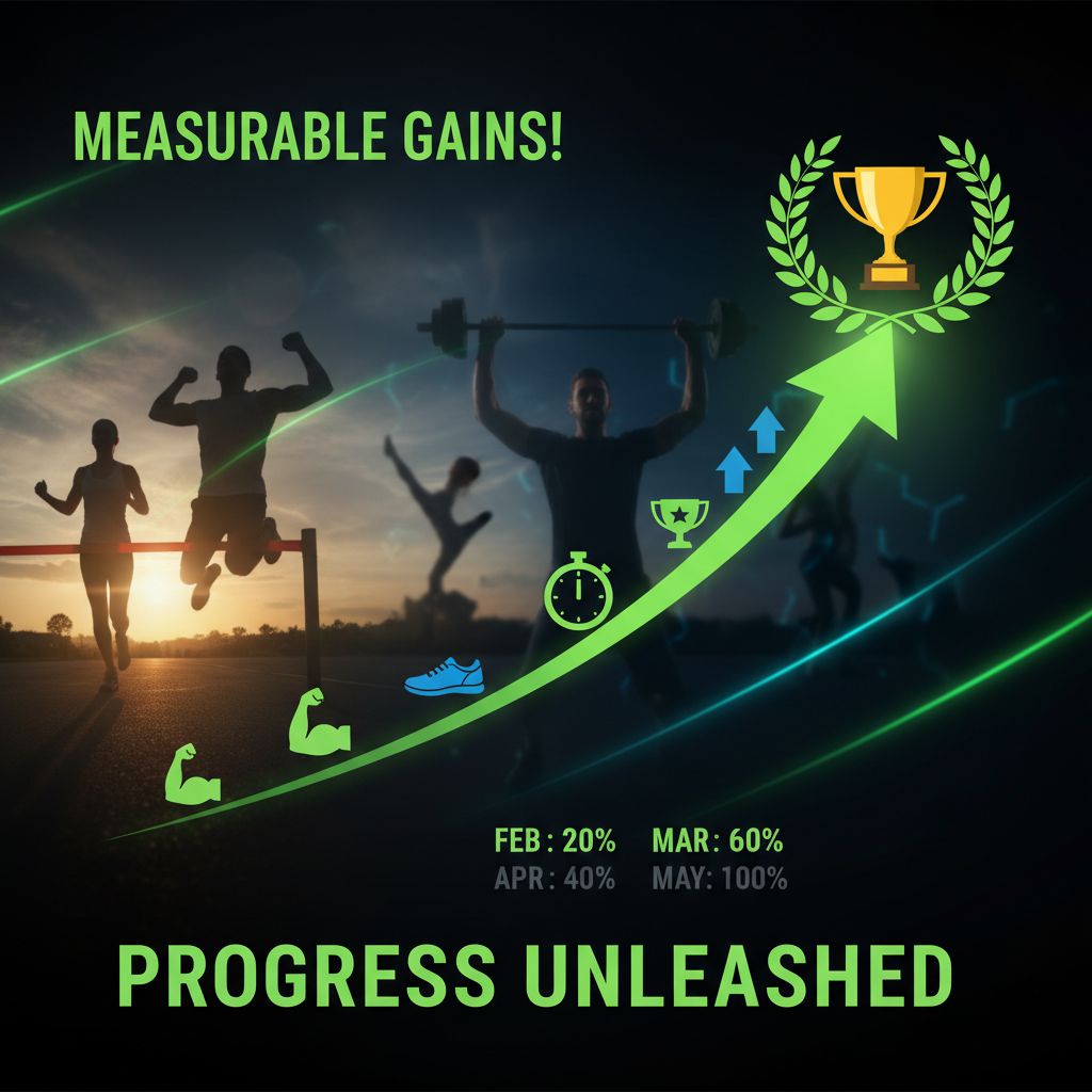 Visual representation of workout progress tracking benefits and measurable results
