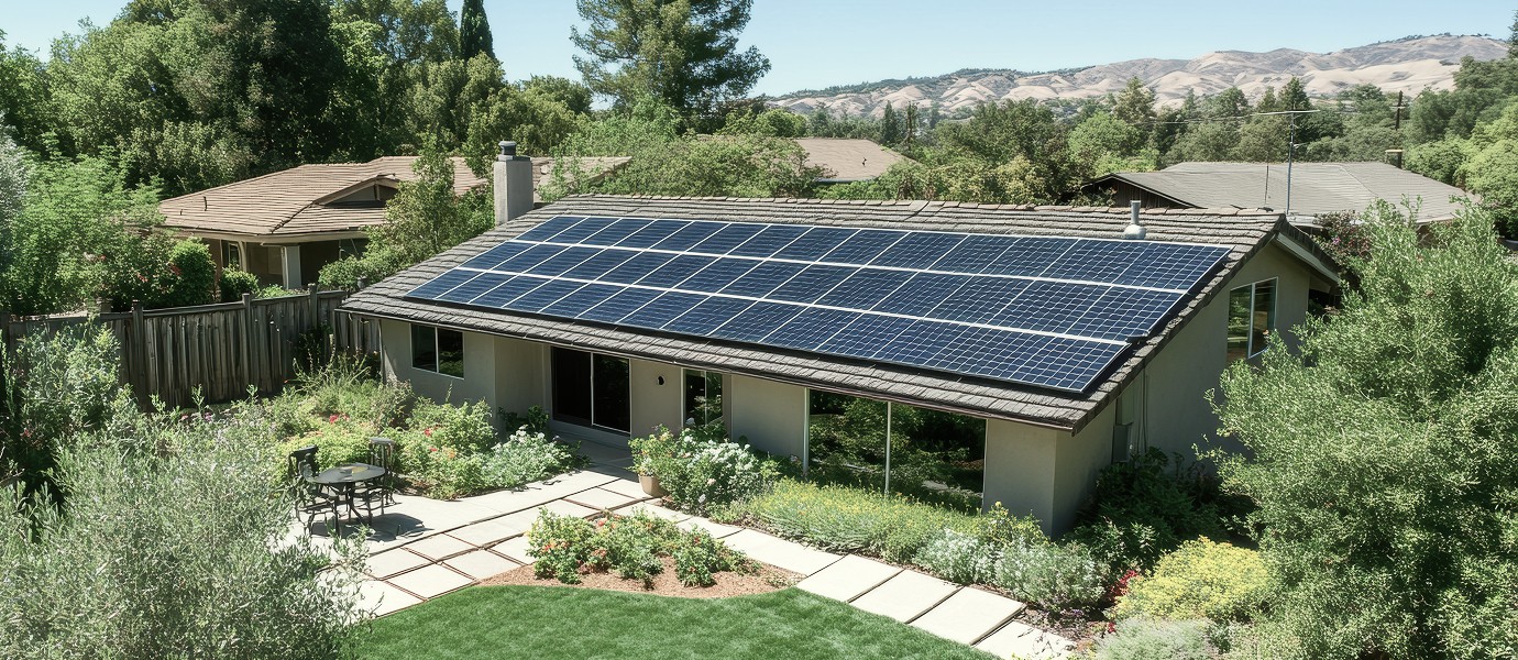 solar panels on the roof