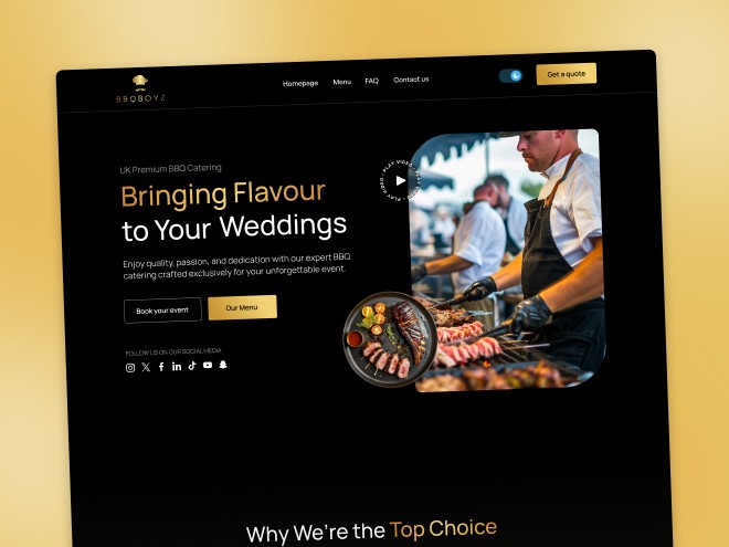 BBQ website hero section design