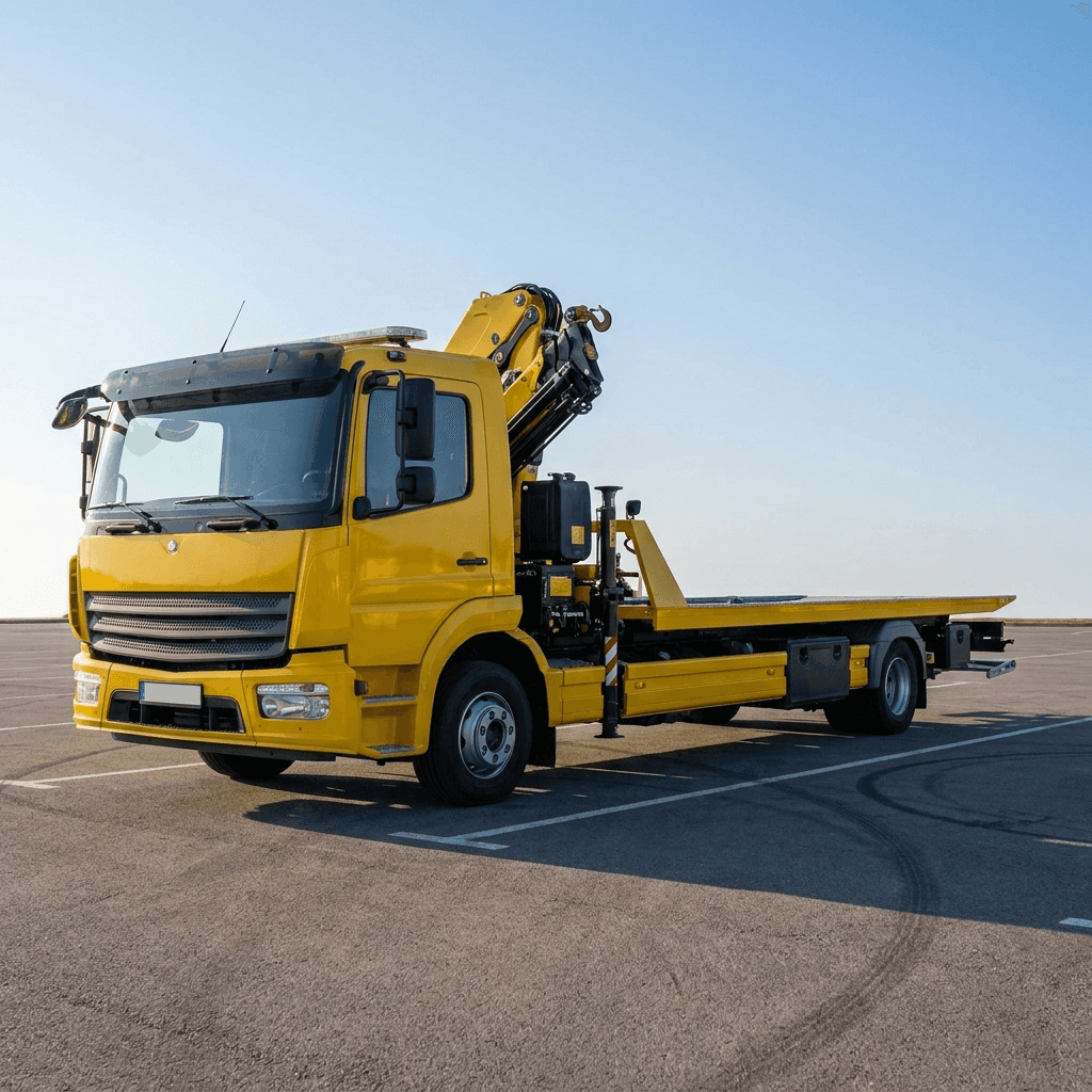 laweta Mago Car transportuje samochód osobowy po kolizji na drodze w Nowym Sączu