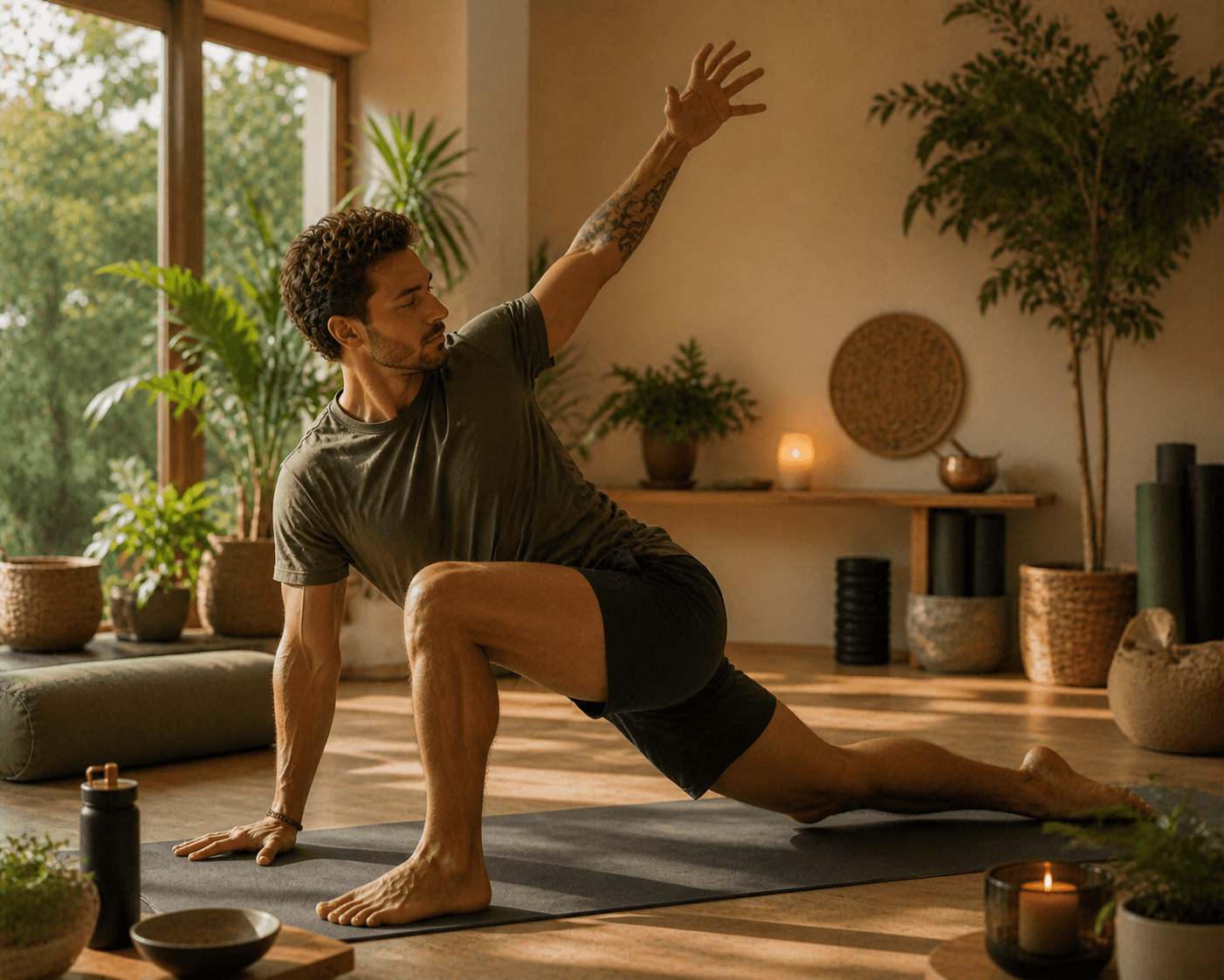 Homme qui fait des exercices de mobilités