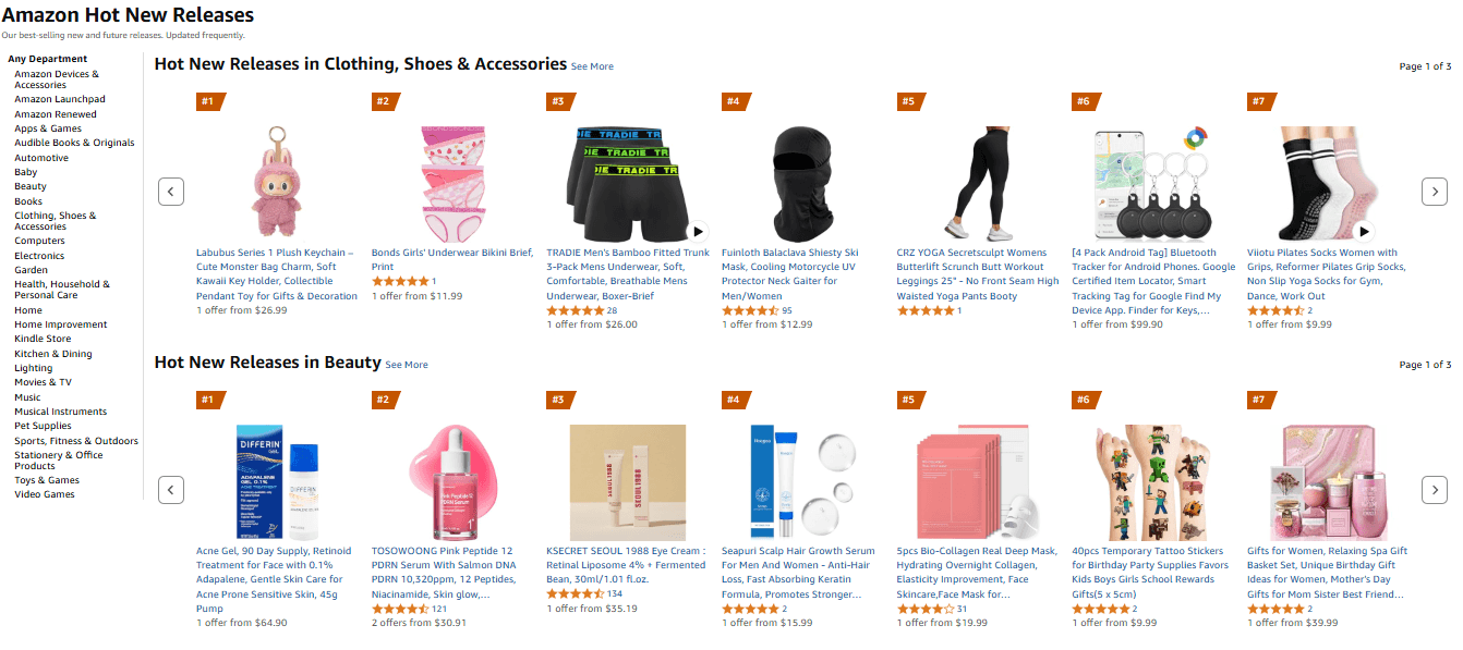 Amazon Hot new Releases