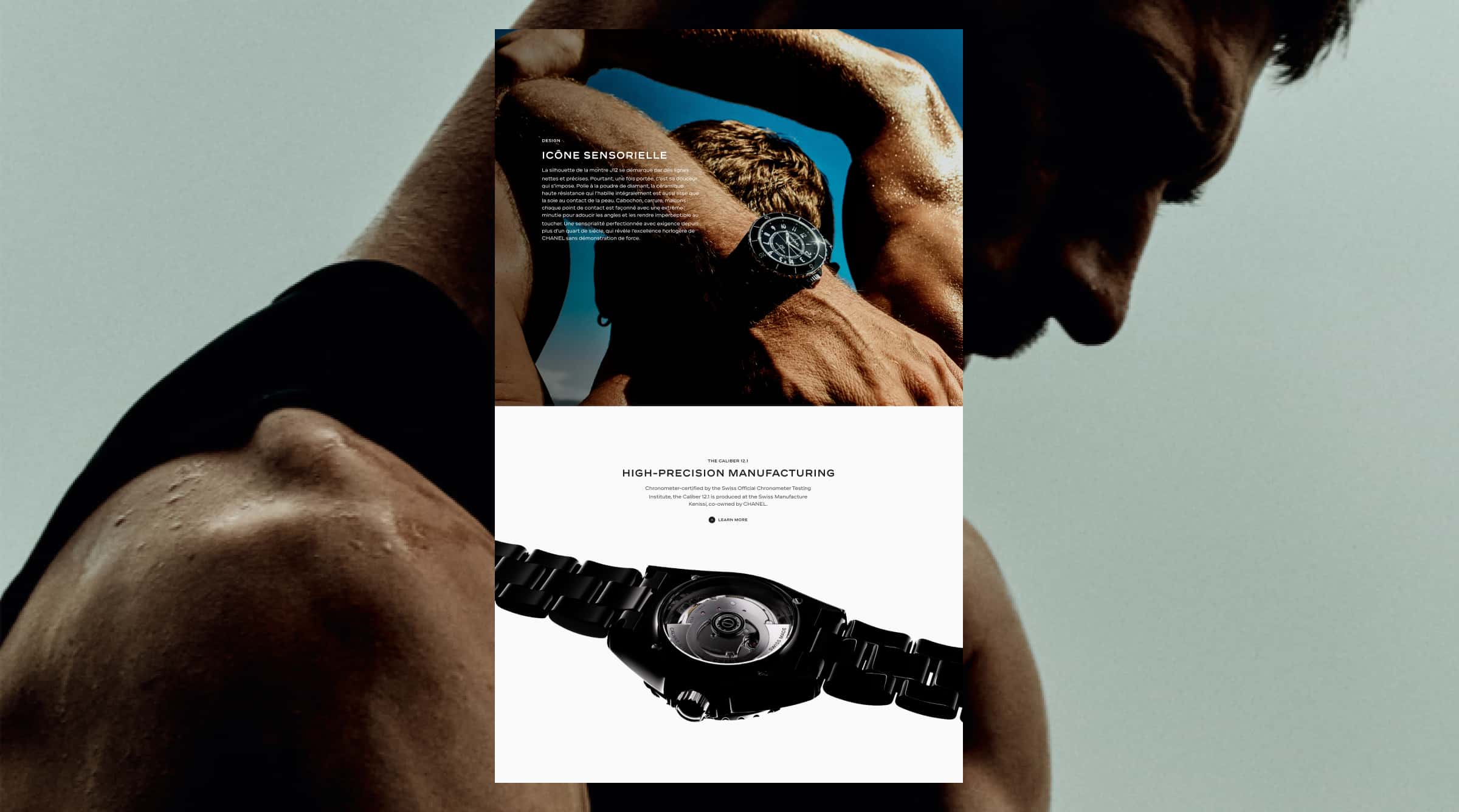 Screenshot of the Chanel J12 2026 event website