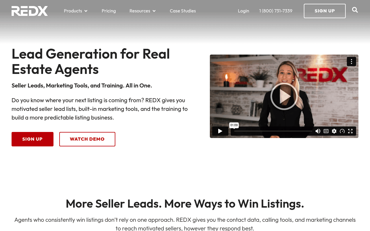 REDX homepage screenshot