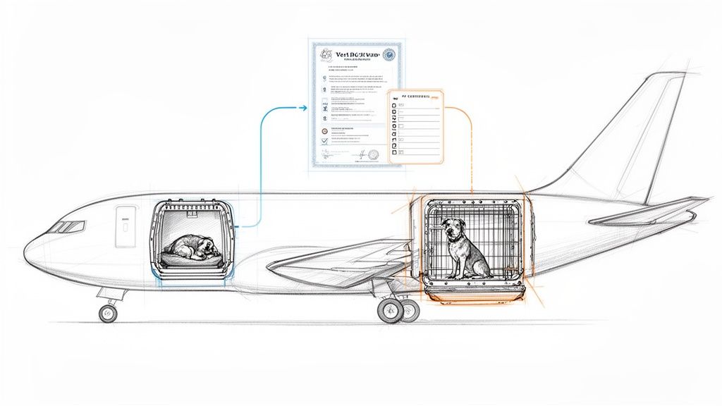 Dog wearing an american flag necktie