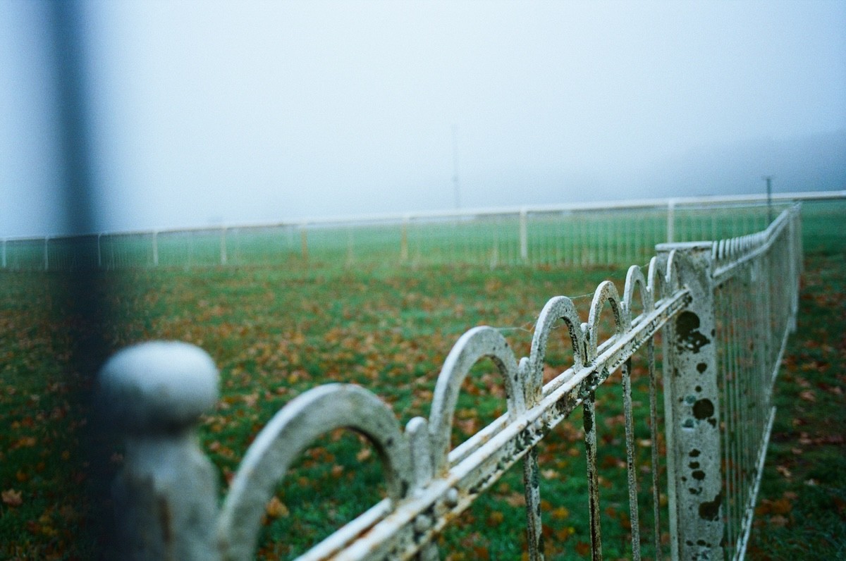 Nostalgic open field landscape in Germany on a cloudy day