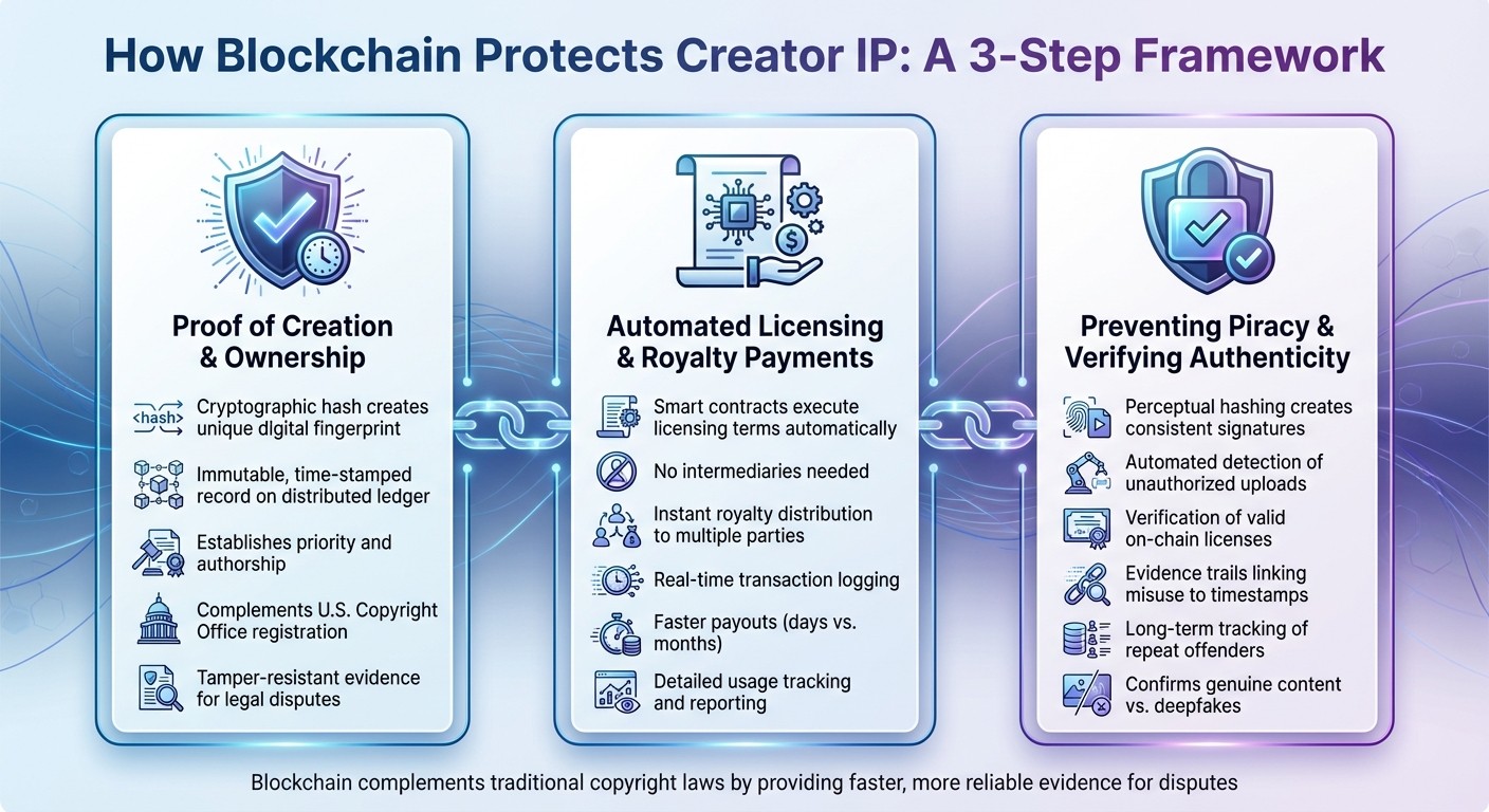 How Blockchain Protects Creator Intellectual Property: A 3-Step Framework