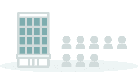 中規模な企業をイメージしたイラスト。