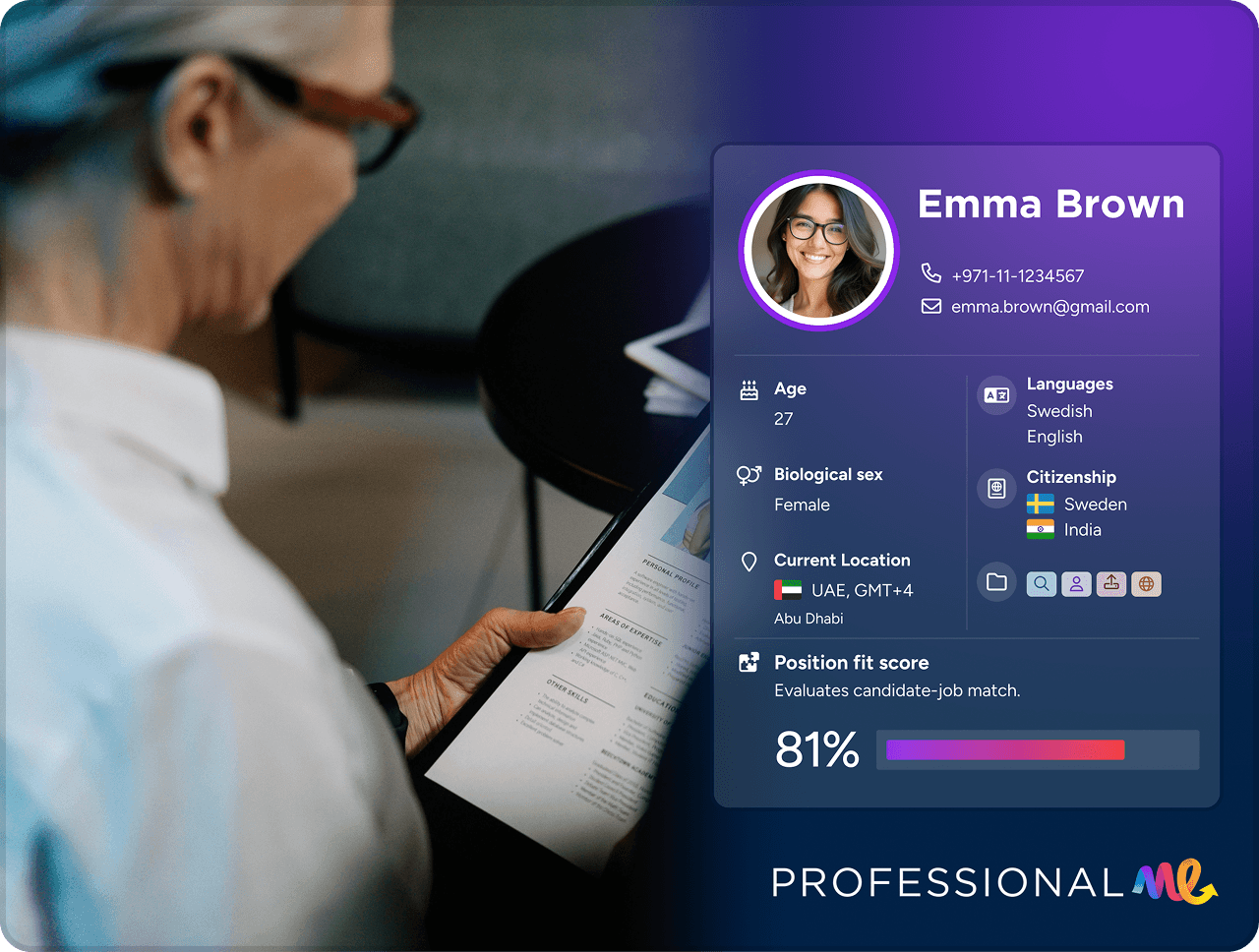 Professional.me recruiters position fit score