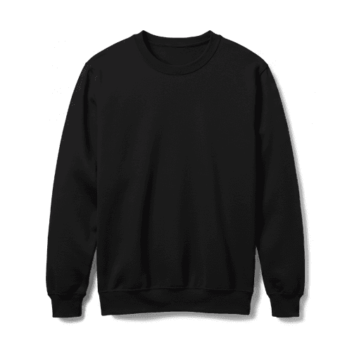 Black crewneck sweatshirt mockup front