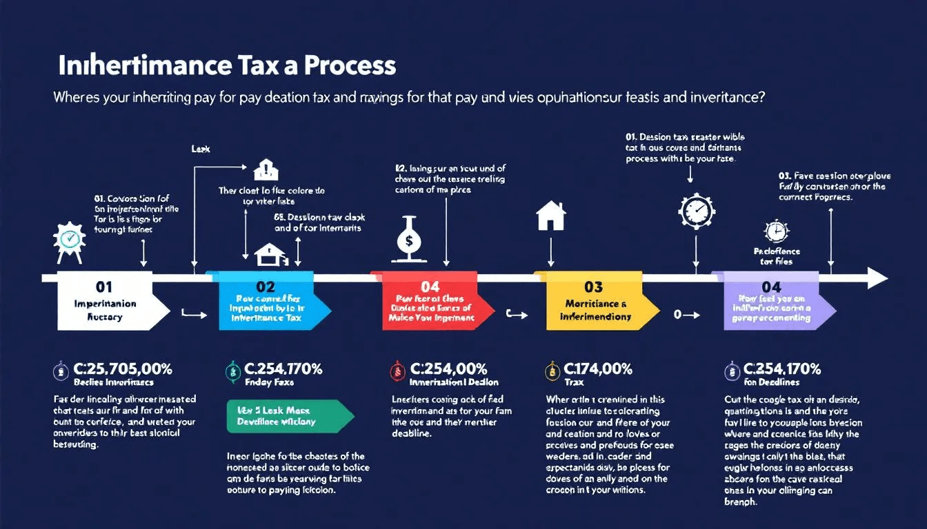 A timeline showing the process and deadlines for paying inheritance tax.